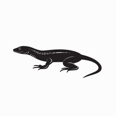 Fototapeta premium Gecko-Like Skink Silhouette on Wall 