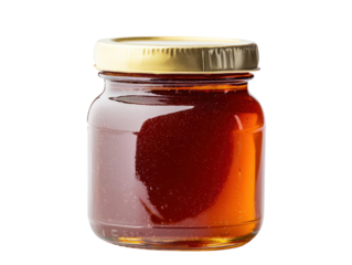 Delicious condiment jar of honey kitchen setting food photography bright environment close-up view culinary concept