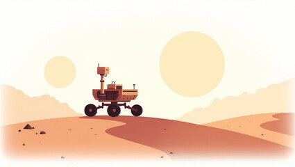 Elegant Mars Rover Wallpaper Design: Explore Advanced Robotic Missions with Negative Space & Digital Accents for Next-Gen Terrain Analysis