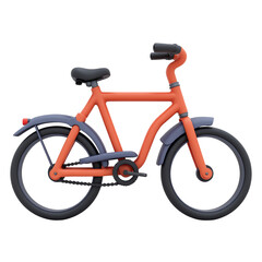 Fototapeta premium Orange bicycle, white isolate background