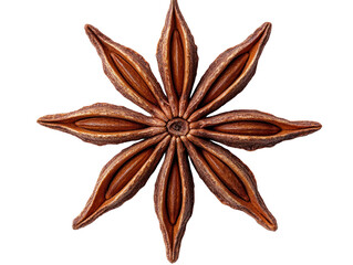 Exploring unique star anise as a food condiment cut out background artistic presentation culinary concept