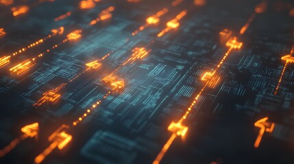 Glowing Cloud Storage and Data Transfer Concept for Modern Technology Solutions
