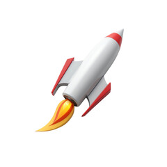 Naklejka premium Rocket, white isolate background