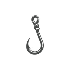 Vintage Fishing Hook Design Illustration