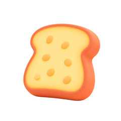 Cute 3D Render of a Slice of Toast