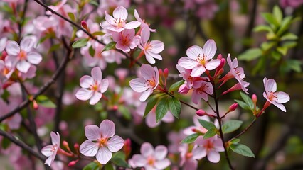 Pink Spring Sakura Flowers in Garden