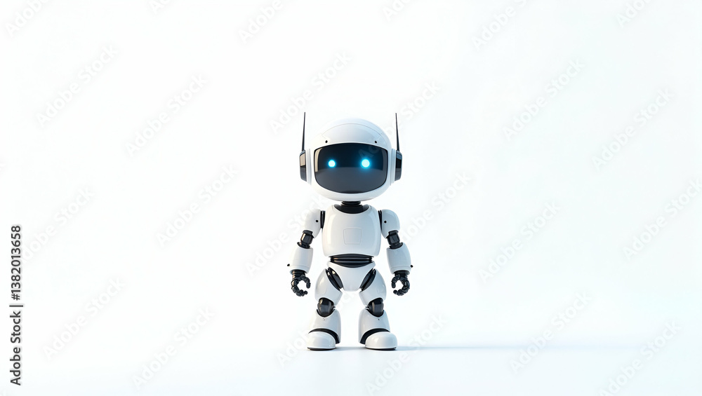 Aufkleber futuristic flat wallpaper design: deep learning robotics & neural networks in expansive space - prem