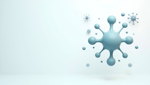 3D A subtle background highlighting genomic biomarker discovery through abstract molecular forms and open space. Ideal for showcasing the identification of key diagnostic indicators delivering a refin