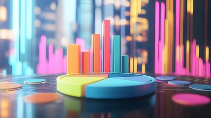 Obraz premium Colorful 2025 Forecast Pie Chart Visualization for Business and Financial Concepts