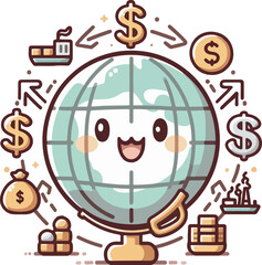 vector illustration representing the global economy 