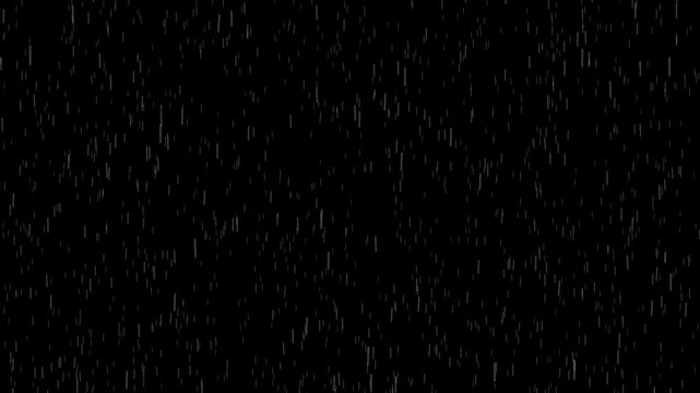 雨が降るエフェクトのループ動画（合成用・透過背景）