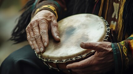 Close-up Percussionist Holding Drum in Hand - Musician Playing Musical Instrument Concept Illustration