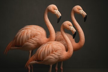 Elegant flamingos in harmony.