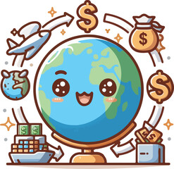 Naklejka premium vector illustration representing the global economy 