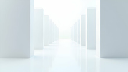 3D Wallpaper design featuring expansive empty space with sleek minimalist aesthetics that illustrate AI powered hedge funds through advanced algorithmic trading systems dynamic data analytics and inno