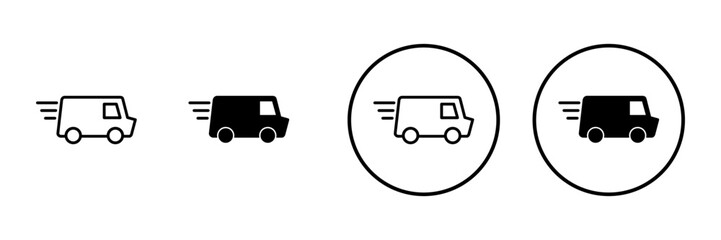 Delivery truck icon vector. Delivery truck sign and symbol. Shipping fast delivery icon