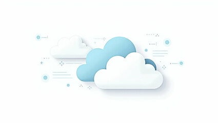 Minimalist Cloud Banking Wallpaper: Abstract Cloud Motifs & Streamlined Data Flow for Secure Digital Finance - Perfect for Modern Corporate Branding