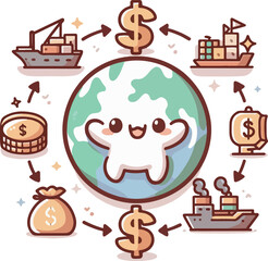 vector illustration representing the global economy 