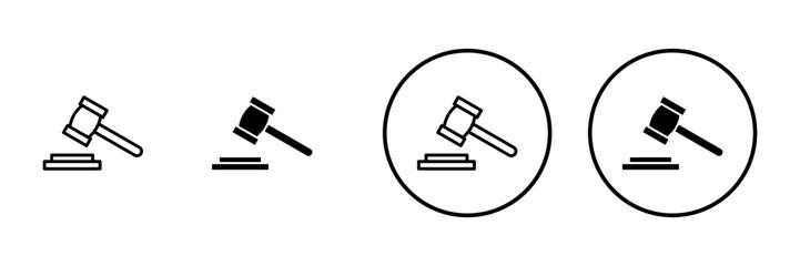 Gavel icon vector. judge gavel sign and symbol. law icon. auction hammer