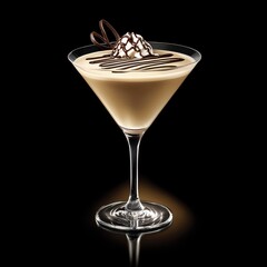 Decadent Chocolate Coffee Martini - A Luxurious Indulgence on black background