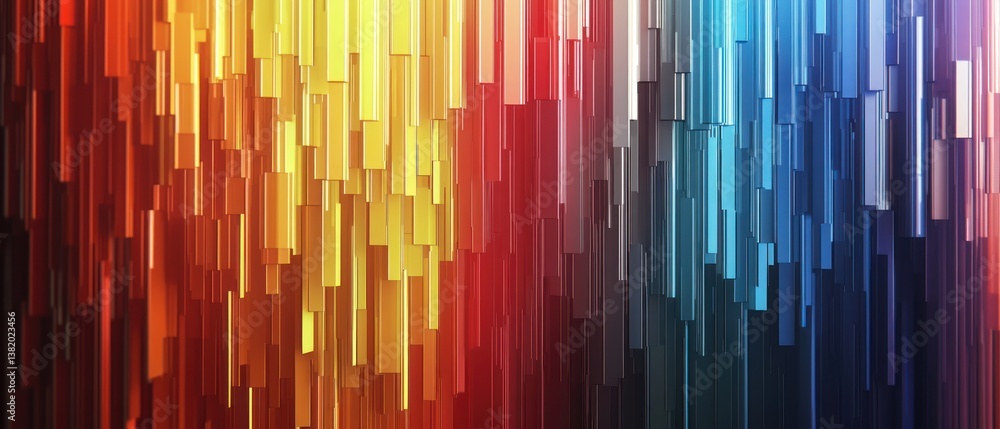 Poster vertical color gradient with 3d bars abstract colorful backdrop