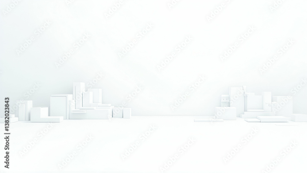 Fototapete flat exhibit a refined minimalist wallpaper design illustrating intelligent machines with expansive 