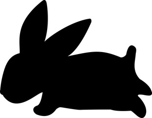 Cute easter rabbit silhouette
