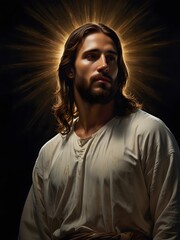 Sacred Radiance: The Son of God in Ethereal Airbrush Form