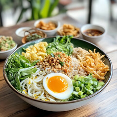 Delicious vietnamese noodle bowl restaurant food photography urban setting close-up culinary delight
