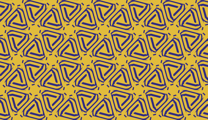 Pattern with curved line. Triangles style. Vector illustration. Orange blue color For you home interior wallpaper, fashion print. Seamless