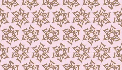 Obraz premium Decorative pattern with triangles style. Vector illustration. For fashion print, scrapbooking page, flyer design. Light brown color. Seamless