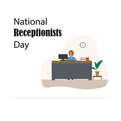 National Receptionists Day is observed each year on the second Wednesday in May. Vector art