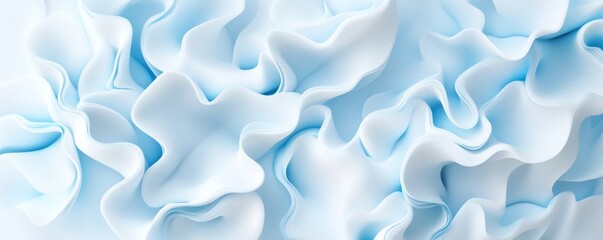 Soft Blue Fabric Waves with Subtle Texture and Fluid Movement