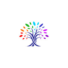 Tree unity logo, colorful, Community Concept Tree Illustration
