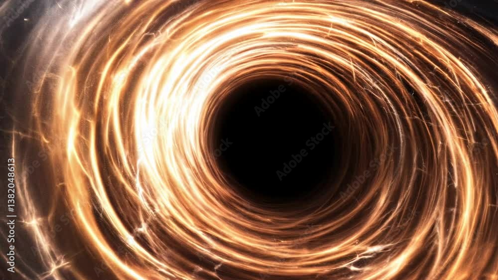 Poster mesmerizing swirling vortex with fiery light gradually intensifying in cosmic space