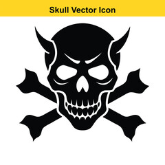 Skull and crossbones with white and black background