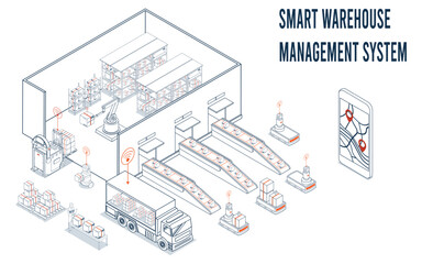 The smart warehouse uses an AGV system to automate material handling, supporting its flexible logistics and accurate inventory counts.