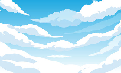 blue cloudy sky illustration for background