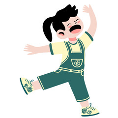 a happy girl jumping 