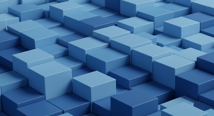 Obraz premium Blue Cube Topography AI Generated