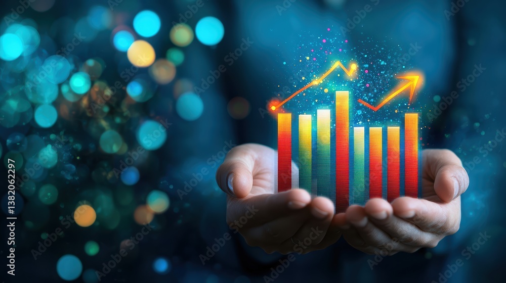 Aufkleber analyzing business growth trends through data visualization office infographic digital environment c