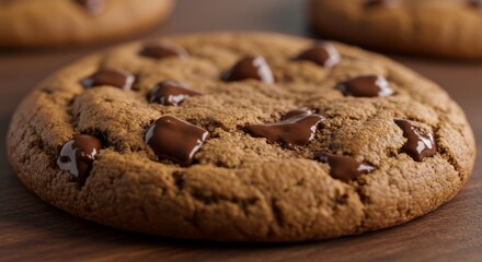 Fototapeta premium A Delicious Close Up Photograph of a Chocolate Chip Cookie