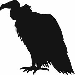 Perched Condor Silhouette Vector – Bold Minimalist Design with Sharp Beak and Distinctive Profile
