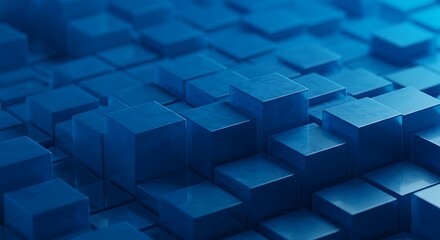 Obraz premium Cobalt Cubescape Ocean Of Blue Blocks Digital Blue Geometry Abstract Blue Structure Deep Blue Digital Forms Shadows Of Sapphire A Sea Of Cubes Blue Cubic Dreams Infinite Blue Cubes AI Generated