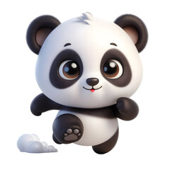 Cute 3d panda isolated on white background © adobe