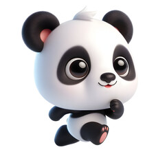 Cute 3d panda isolated on white background © adobe