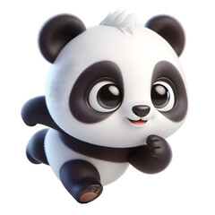 Cute 3d panda isolated on white background © adobe