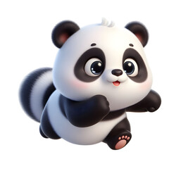 Cute 3d panda isolated on white background © adobe
