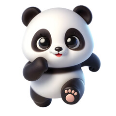 Cute 3d panda isolated on white background © adobe