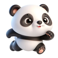 Cute 3d panda isolated on white background © adobe